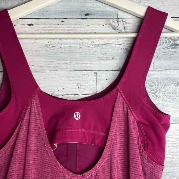 🍋🍋 Lululemon Pink Adjustable Bottom Tank Top Size 6 - Picture 4 of 10